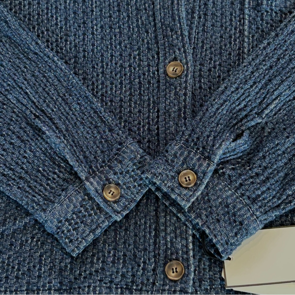 Bagatelle Blue Textured Chambray Button Up Jacket Boxy Fit Women’s XL  NEE - Picture 8 of 16